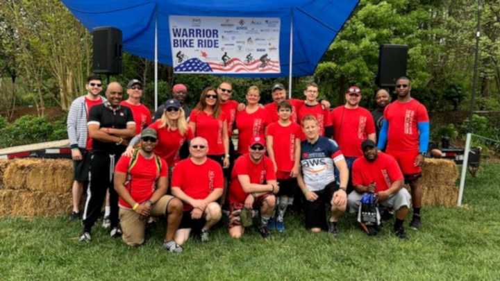 Veteran volunteers posing for a picture